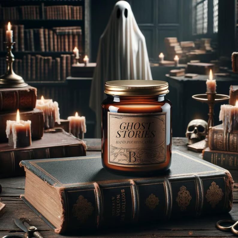 new scent! ‘Ghost Stories’ is a candle that weaves sage and subtle smoke into an eerie tapestry of forgotten memories and whispers in silk-draped halls, igniting the essence of tales shared by flickering fires in the night.

get it now at baphometandco.com