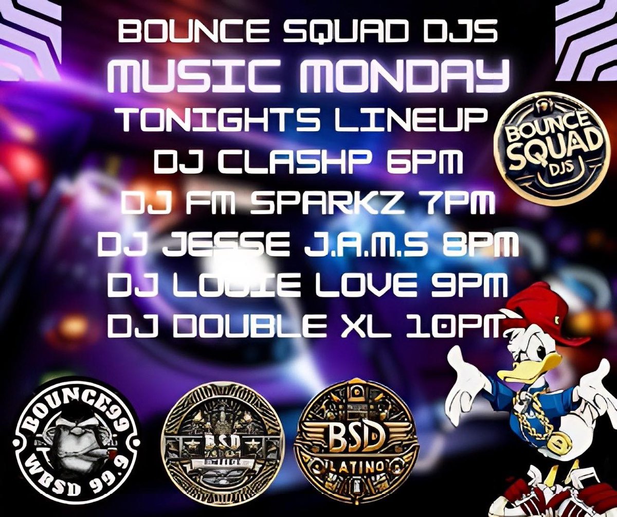 Tune in to 
Bounce Squad Djs from
6pm est to 11pm est on
#Bounce99 
live365.com/station/BOUNCE… #greatvibes #familytime 
#greatmusic #bsd 
#turnup #danceparty #djs #openformat 
listen #worldwide #tumbalacasa 
#latinos #edm #hiphop #house