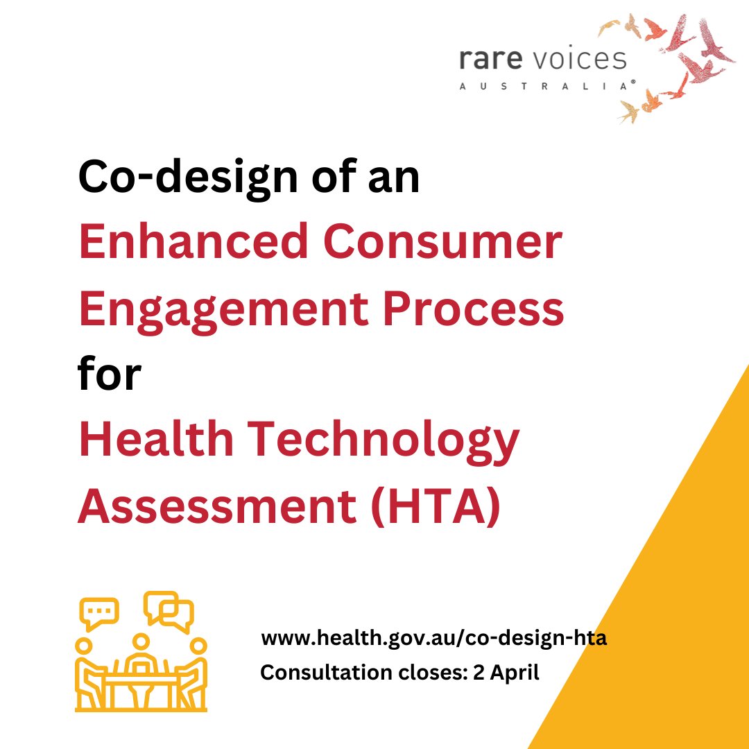 Consultation is open on the consumer-led co-design of an Enhanced Consumer Engagement Process for health technology assessment (HTA). You can provide feedback on the proposed recommendation here: health.gov.au/co-design-hta