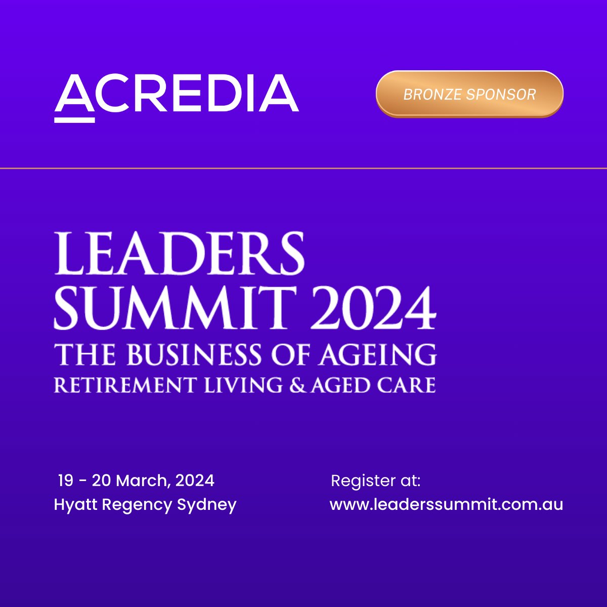 Pleased to be a part of the Leaders Summit - a two day strategy summit which will bring together thought leaders across aged care, retirement living and home care. cstu.io/a6127c

#agedcare #agedcareaustralia #retirementliving #leaderssummit2024  @TheDCMGroup