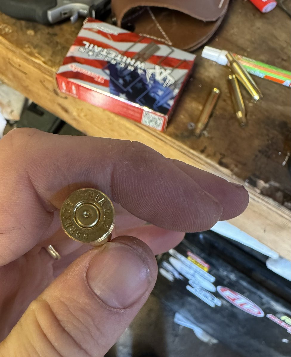 BackwaterFowler's tweet photo. @Hornady response to an ignition failure. This was to be the 18th round ever fired from the #rifle, with a thorough cleaning after the 10th round. I would have accepted “shit happens” over blaming a new rifle. Fortunately this was just comparing ammo &amp; zeroing for 160yds. https://t.co/4fqWBtAh99