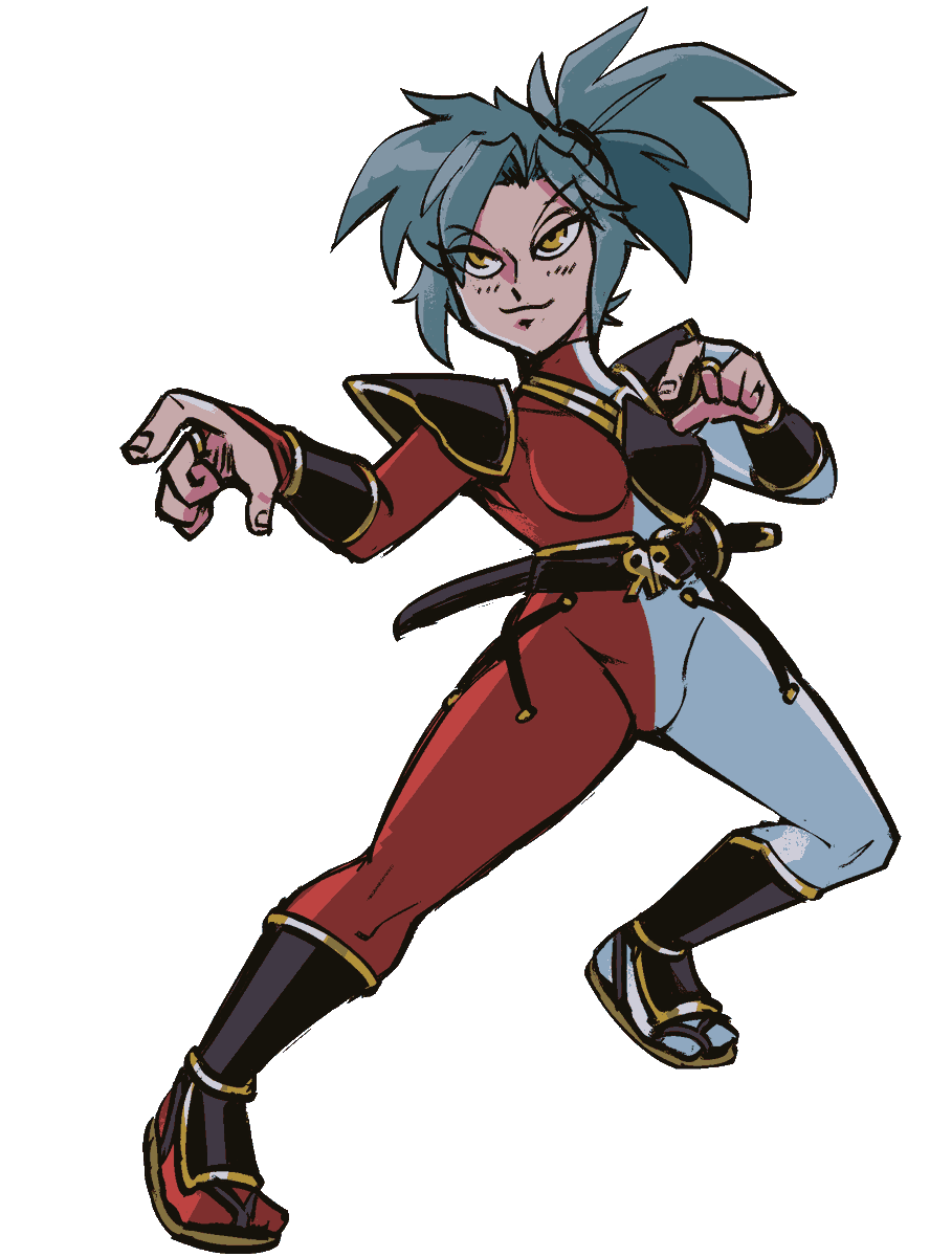 for whatever reason i made a character out of this idea... her name is Ruze, she's a ninja and a lazy fighter who relies on her gimmick too much to win. #wesleykart