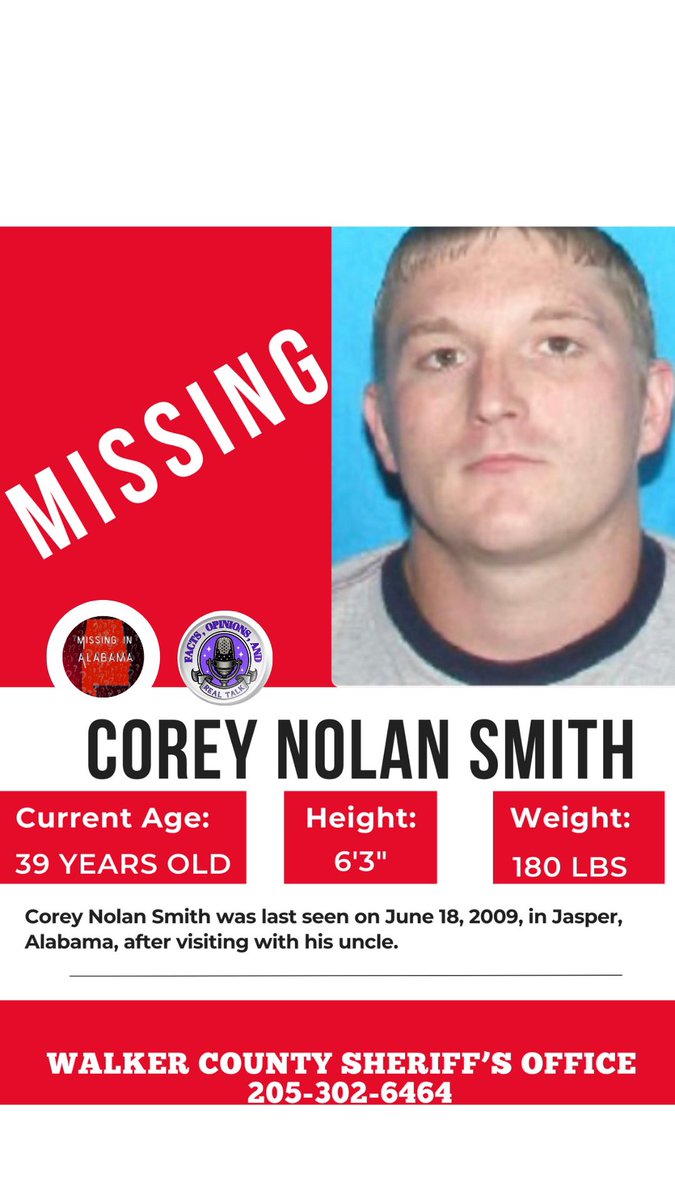 FactsOpRealTalk's tweet photo. #CoreySmith #MissingPosterMonday #Alabama https://t.co/koHs72p6qK