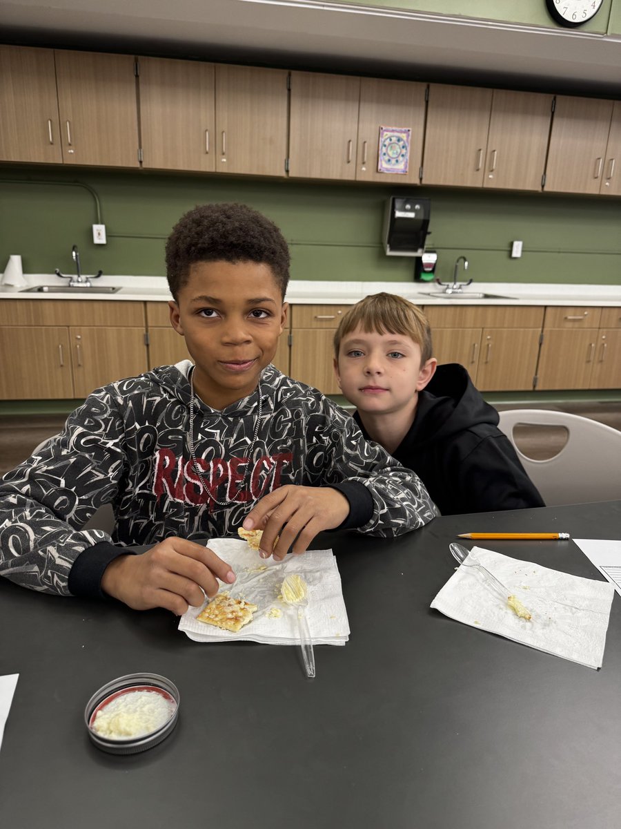 HancockMayfield's tweet photo. 3rd graders had fun turning a liquid into a solid today!! We worked in small groups to shake heavy cream (liquid) until it turned into a delicious solid!! I wish you could have heard the squeals of joy and seen all the smiles!! #bestdayever #thirdgraderocks #scienceforthewin https://t.co/KVAw8H7Yz2