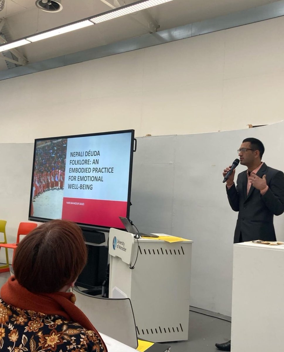 NarendraSaud5's tweet photo. 'Folklore is good for YOU'

Delving into the therapeutic depths of Deuda Folklore was a captivating journey at the recent conference hosted by the University of Worcester. 
@Mobile__Arts #everydaypeacebuilding https://t.co/9T2ZsM4YGz