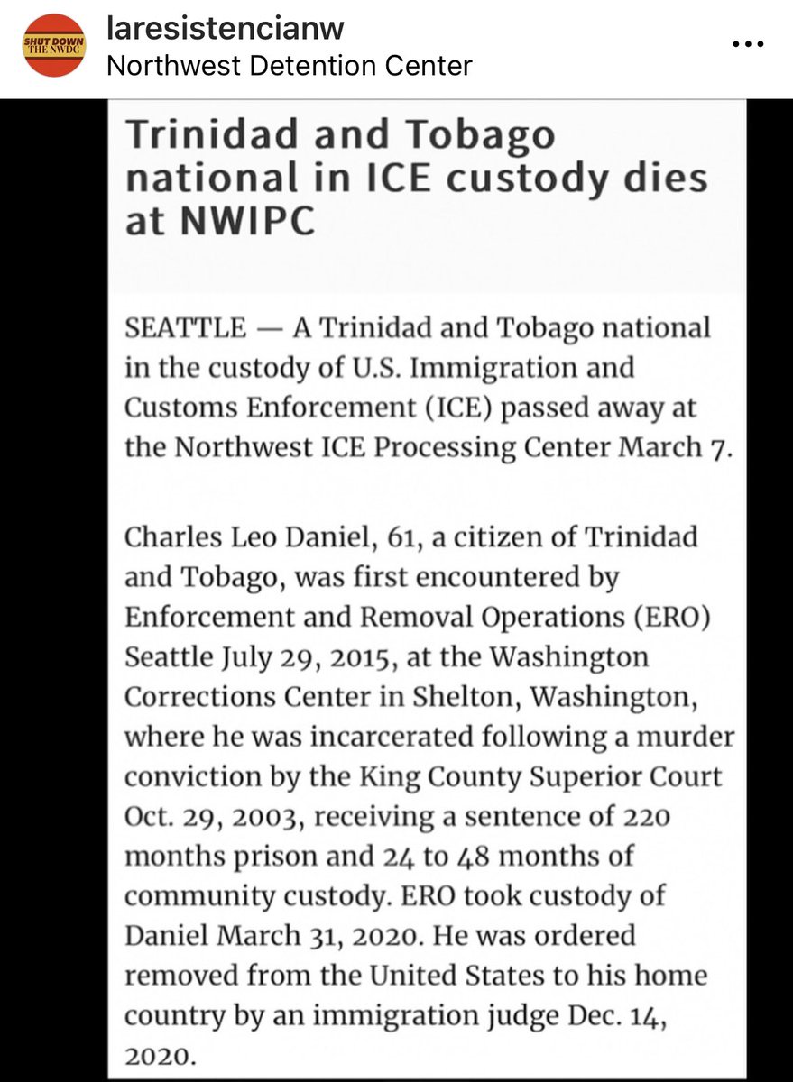 We’ll be interviewed tomorrow @ @democracynow about #hungerstrikes at #tacoma #immigration cages @ICEgov @GEOGroup their lies, mistreatment, human rights violations & the death of another immigrant under their watch. Join us, share & demand #freethemall #shutdownnwdc #abolishice