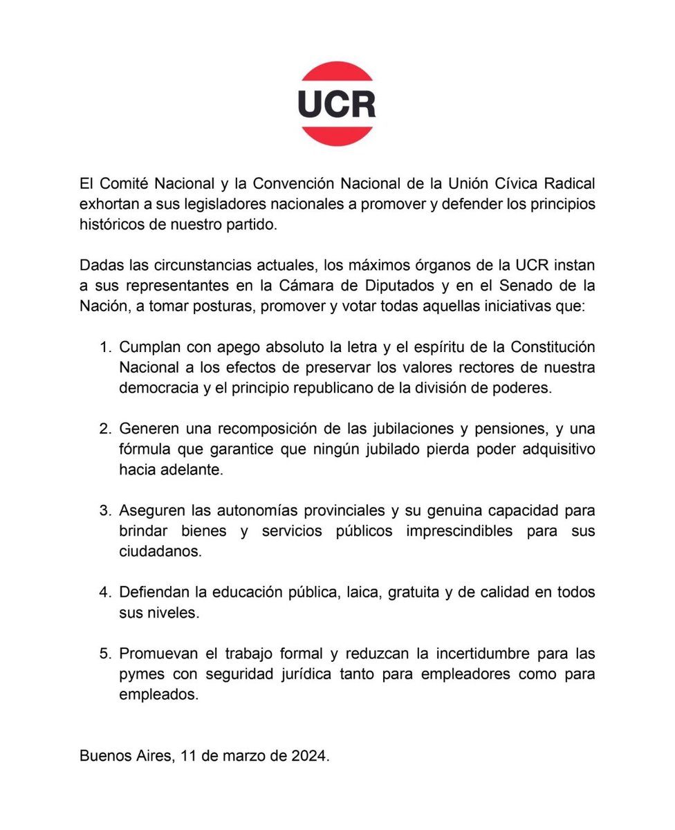 Convención Nacional UCR (@ConvencionUCR) on Twitter photo 2024-03-11 22:46:34