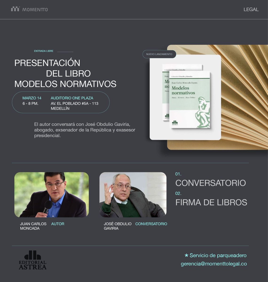MomenttoLegal's tweet photo. Presentación del libro "Modelos Normativos", este jueves en Medellín @Libreria_LERNER 

- #ModelosNormativos
- #HistoriaLegal
- #LanzamientoLibro
- #DerechoColombiano
- #EditorialAstrea
- #EventosMedellin
- #CulturaLegal
- #MedellinIntelectual
- #DialogosJuridicos
- #InnovacionLegal

@JOSEOBDULIO @EditorialAstrea