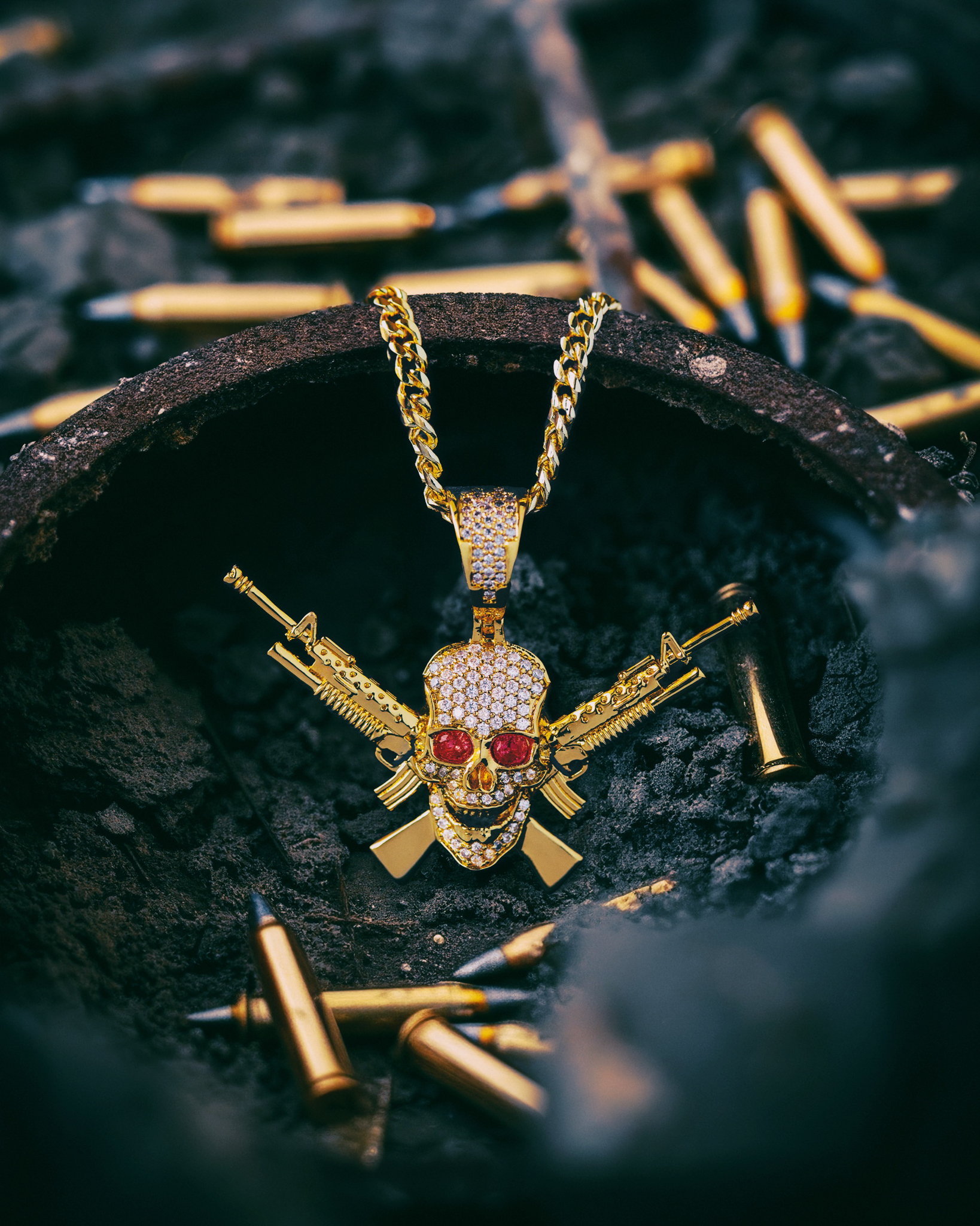 【King Ice】☆日本未入荷☆M16 JOLLY ROGER NECKLACE 1.5\