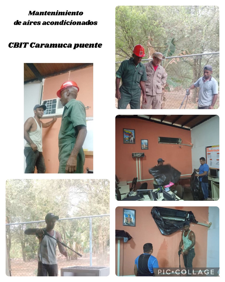 Trabajo articulado entre escuela y comunidad, mantenimiento de aires acondicionados del espacio CBIT Caramuca Puente  <a href="/FundabitBnas/">Fundabit Barinas</a> <a href="/Fundabit_/">FundabitOficial</a> #somosfundabit