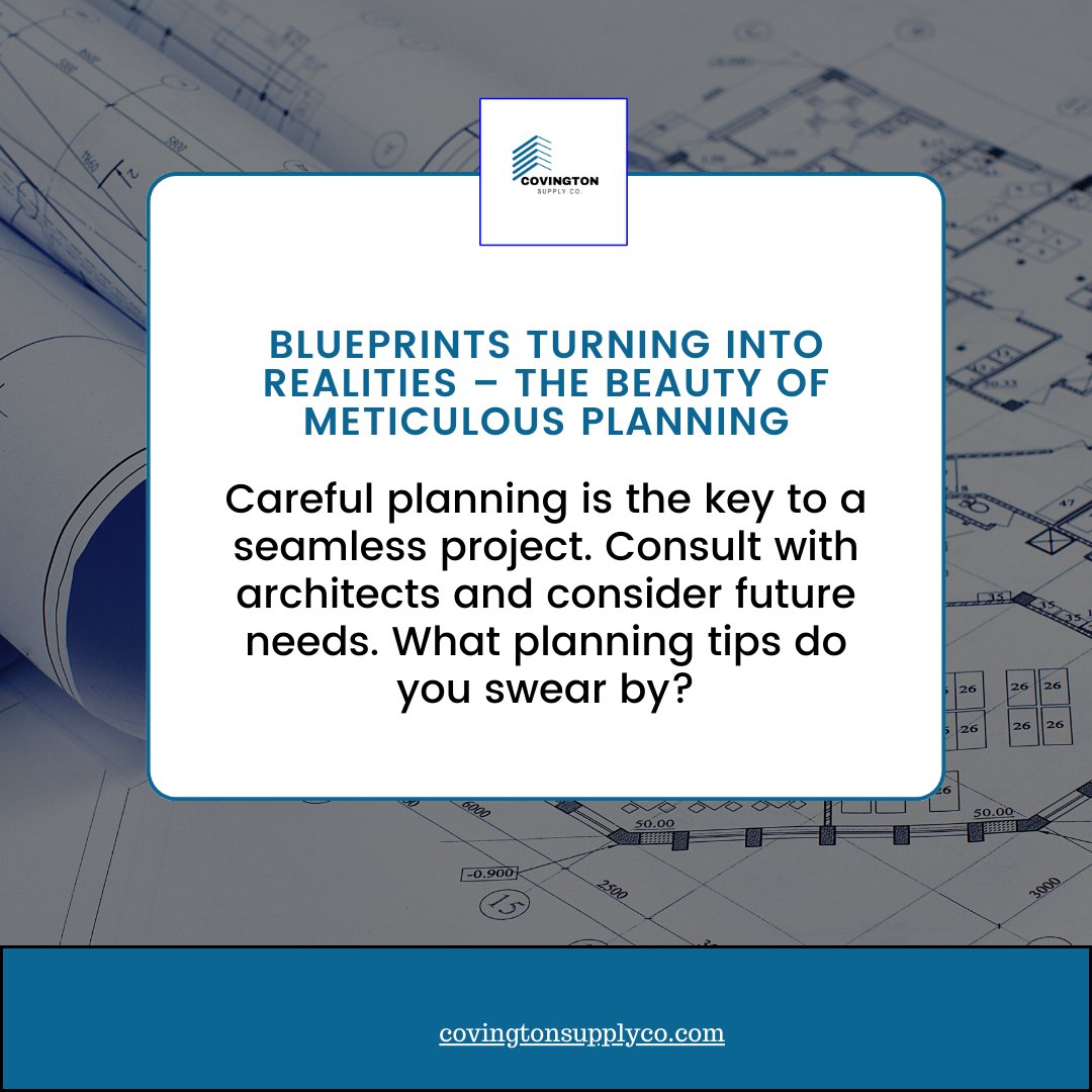 _CovingtonCo's tweet image. Your dream home deserves a well-thought-out plan.
Let's discuss the essentials of planning for a perfect home!

Tell us about your planning process! Any surprises or tips you'd like to share?

#PlanToPerfection #covingtonsupplyco #ProjectBlueprint #SmartPlanning #FutureProofHomes