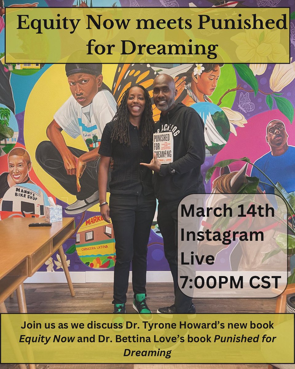 This is the week! Are y’all ready? @BLoveSoulPower and I will be kicking off sharp at 7pm cst THIS Thursday 📚
#EquityNow #PunishedForDreaming