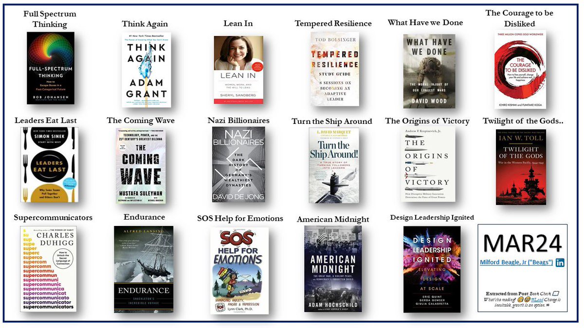 Beags_Beagle's tweet photo. Great feedback as always on what everyone is reading 🤓 in case you missed it, here is a recap 👇🏾 some pretty interesting and insightful reads 📖 #ReadandLead https://t.co/dtCST69msM
