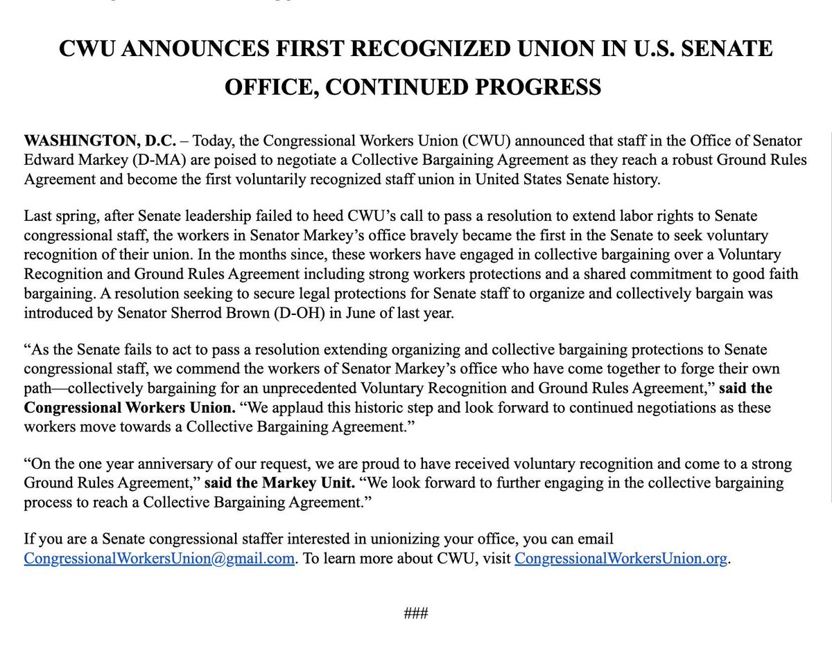 Congressional Workers Union tweet media