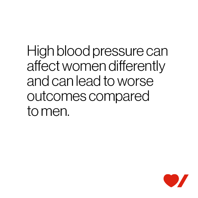 HeartandStroke's tweet photo. High blood pressure (hypertension) increases the risk of stroke and heart conditions, in both men and women, but especially for women as they age. It’s the number one risk factor for stroke and a major risk factor for heart conditions. 
Swipe to learn more.
#BeatHeartDisease