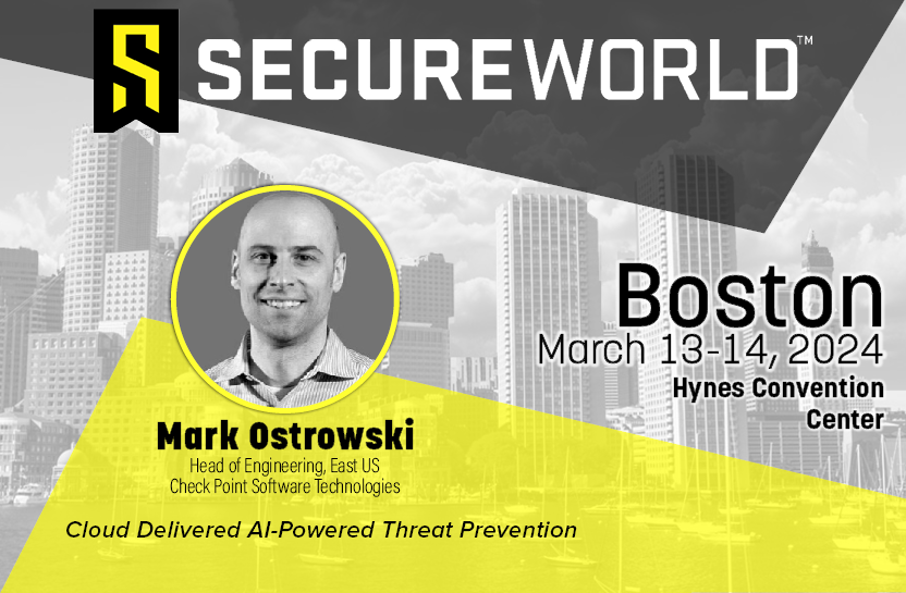 CheckPointSW's tweet photo. March 13 at #SecureWorld: Our head of engineering Mark Ostrowski is talking about "Cloud Delivered, AI-Powered Threat Prevention" at 11:10 am. 

Join us at #SWBOS24!

https://t.co/ygjQ5cvYUP https://t.co/psjMAAv77j