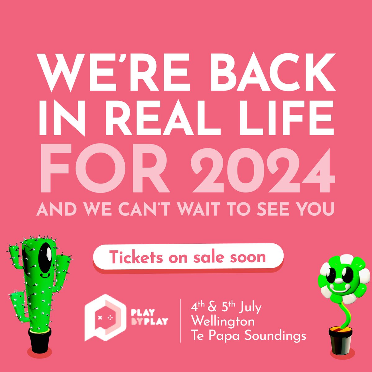 Kia ora, Aotearoa, it's been a hot minute… but we’re back and we’re live!
After a couple of years online, we look forward to seeing you pixel-free and in real life, on July 4th and 5th at the Te Papa Soundings, Wellington, for Play by Play 2024. 
Tickets are on sale soon!