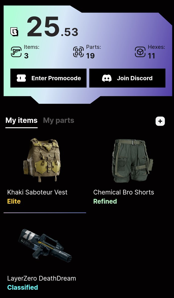 claymanlife's tweet photo. Been playing Technocore looting for HEX all week. These NFTs and parts will be transferred to mainnet for @playoffthegrid. You can already trade these on testnet aswell 👀 #offthegrid #technocore #gunz https://t.co/psDTdkUiBa