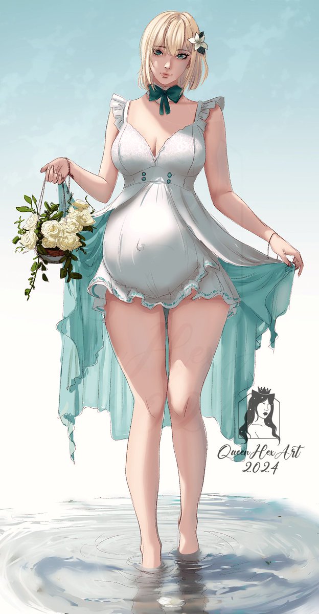 QueenHexArt's tweet photo. A quick sketch I did of one of my RP partners OC's Julia. 🌺 #pregnancy #art #digitalart #pregnant https://t.co/0LFCZGvx3b