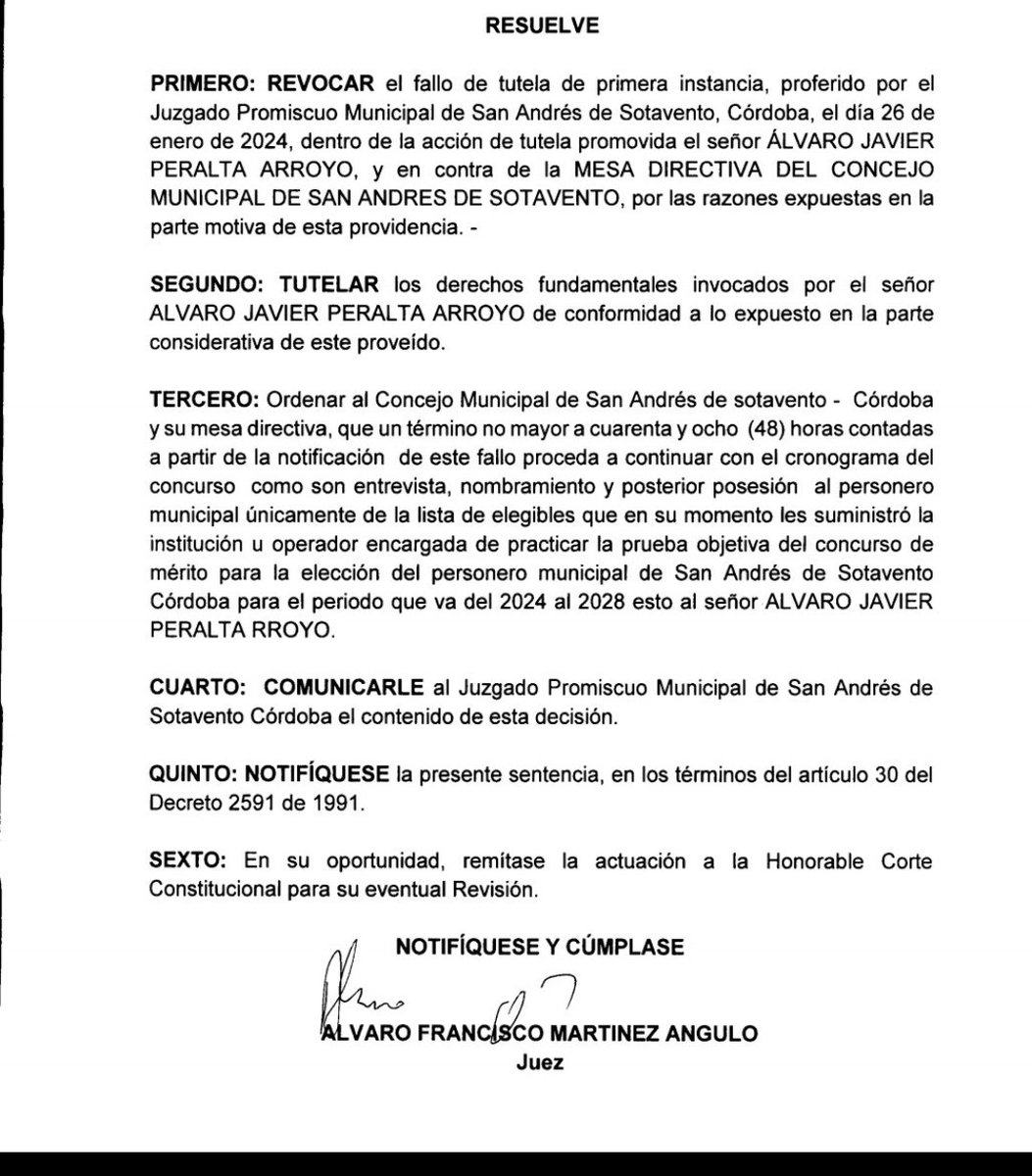 #cosasdemitierra.  Desacato rampante que da detención, multa por parte d un juez en este caso la juez promiscuo municipal d San Andrés de Sotavento y posible distitucion por parte de la <a href="/PGN_COL/">Procuraduría General de la Nación</a> provincial sincelejo..