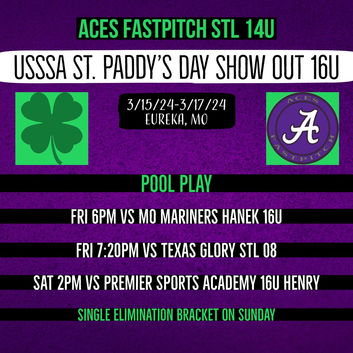 Ready for another weekend of great softball!! 🍀🍀