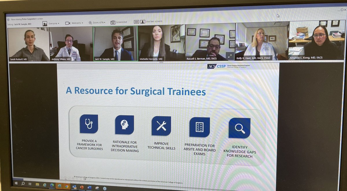 ⭐️⭐️EXCELLENT⭐️⭐️ webinar hosted by @AmColSurgCancer & @RASACS highlighting the educational value of the Operative Standards For Cancer Surgery #OSCS in surgical training! Thank you @AMVillanoMD @KellyKhunt @bermar01 @AmandaKongMD @michellerene139 @Sarah_Rudasill @JackWSample !