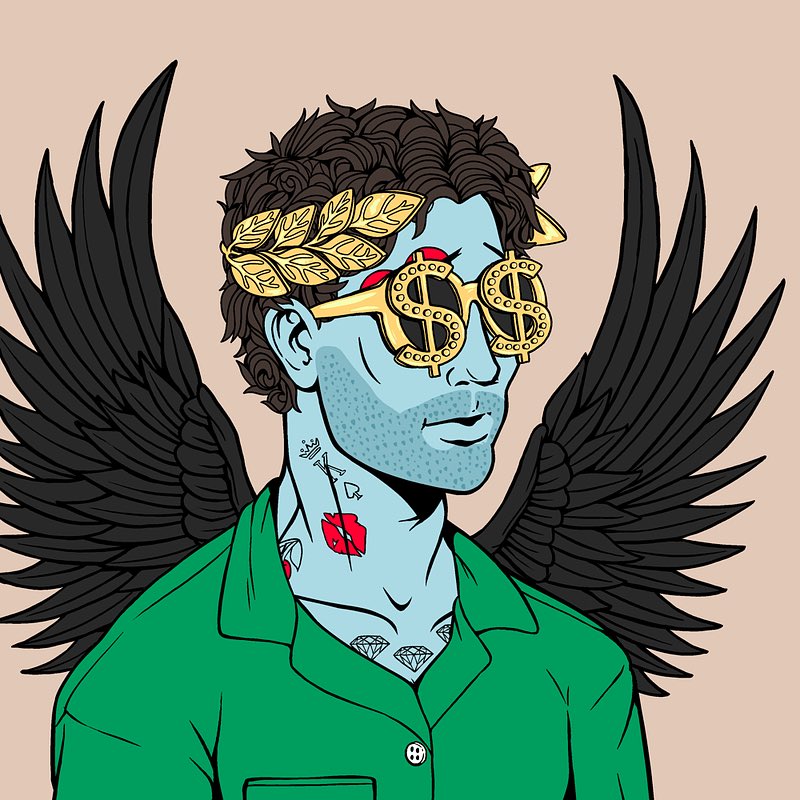 Couldn’t leave <a href="/delabsxyz/">de</a> discord More than 24 Hrs .. Back strong with my Forever Poker Skin &amp; Devil wings 
Never Fade <a href="/frankdegods/">Frank</a>