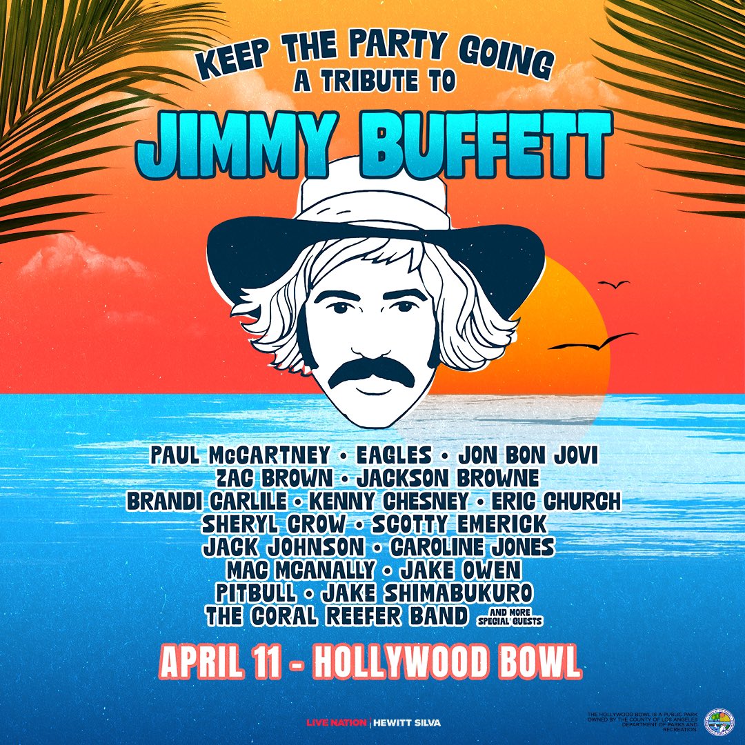 So honored to be playing alongside these incredible artists as we remember and celebrate our dear friend @jimmybuffett at the Hollywood Bowl April 11th! 🌺☀️🎶😎 tickets live at ticketmaster.com #jimmybuffet #hollywoodbowl #tribute #jakeshimabukuro