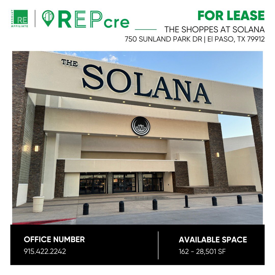 The Shoppes At Solana A unique transformation of the former Sunland Park  Mall that will entail updating the interior, redoing the entrance to the  mall, and implementing a complete marketing strategy. THE