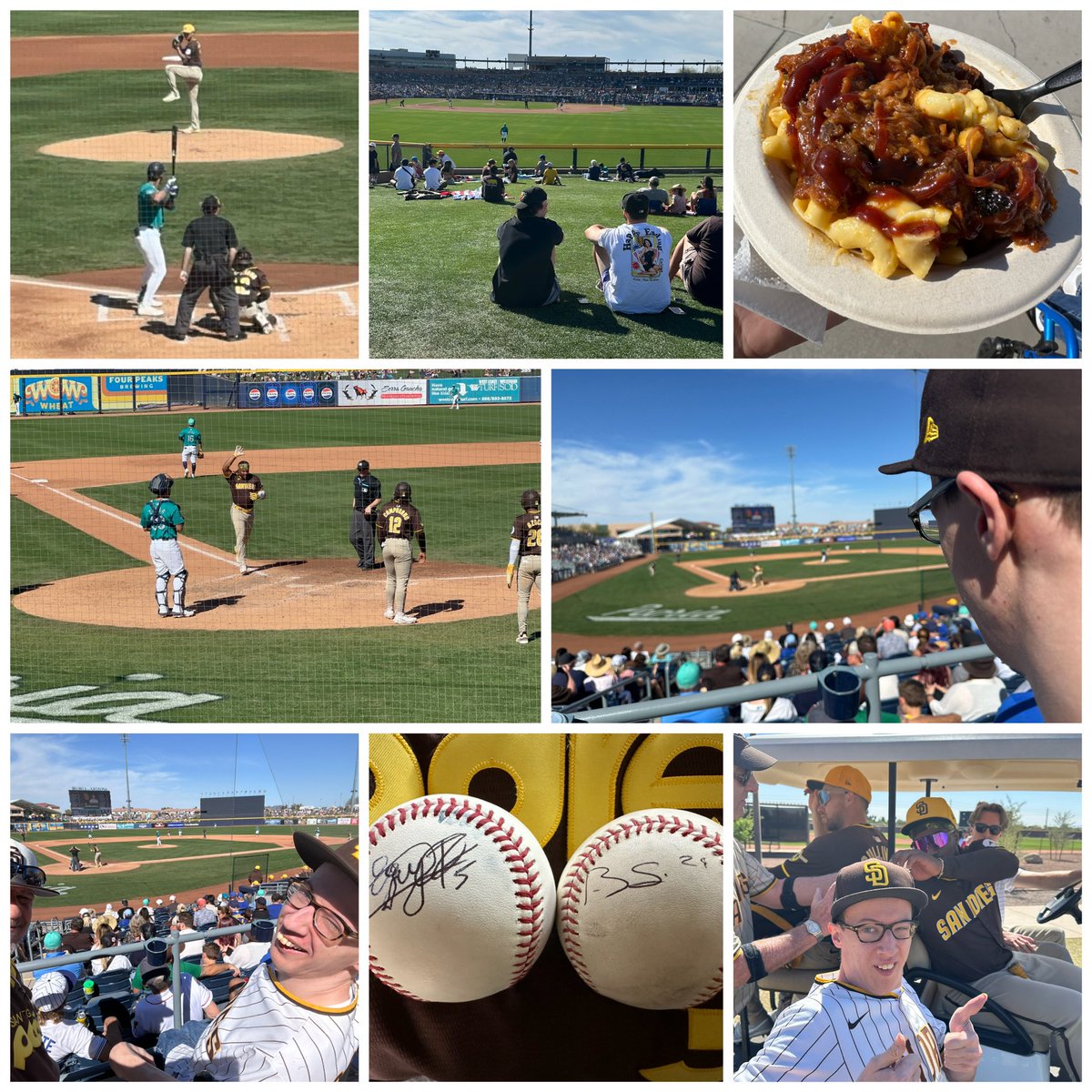TroyNorling's tweet photo. Another beautiful day at the yard, and got two autographs (“Eggy” and “Sully”)! #Padres #calebanddad #meatandtn #springtraining2024 #baseball #macshack #pulledporkandmac https://t.co/c4EHK7j6fi