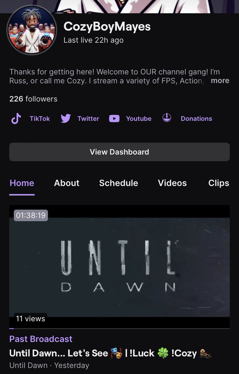 CozyBoyMayes's tweet photo. Yerr, It’s Cozy! Your favorite laid back variety streamer on twitch! 🤣🦦

Pull up for laughs &amp; stressing through levels of Mystery, Action, FPS &amp; Suspense titles as we grow the #CozyCollective 1 stream at a time! #StayCozy gang!

https://t.co/KGU3KQjn2E 

https://t.co/cPLmIEAeob https://t.co/LFJrCeY6RV