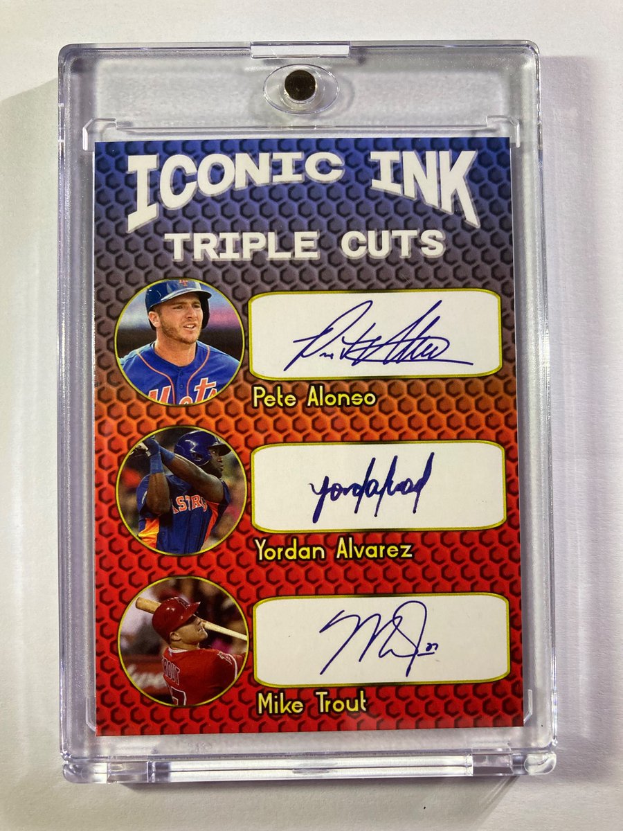 🎁Appreciation Day Giveaway🎁

Winner Announced Friday

🔥Pete Alonso/Yordan Alvarez/Mike Trout Iconic Ink Triple Cuts Auto Facsimile

To enter
1. Follow
2. Retweet
3. Like