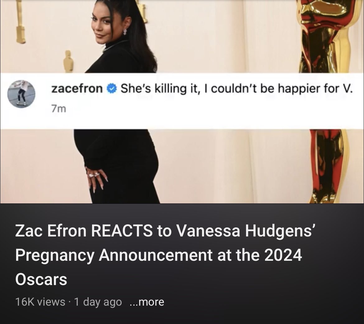YVRmillennial's tweet photo. “Zac Efron REACTS to Vanessa Hudgens’ Pregnancy.” I don’t think this is real, guys, but in case it is… or if someone feels like investigating… https://t.co/ohLSJpLmXo