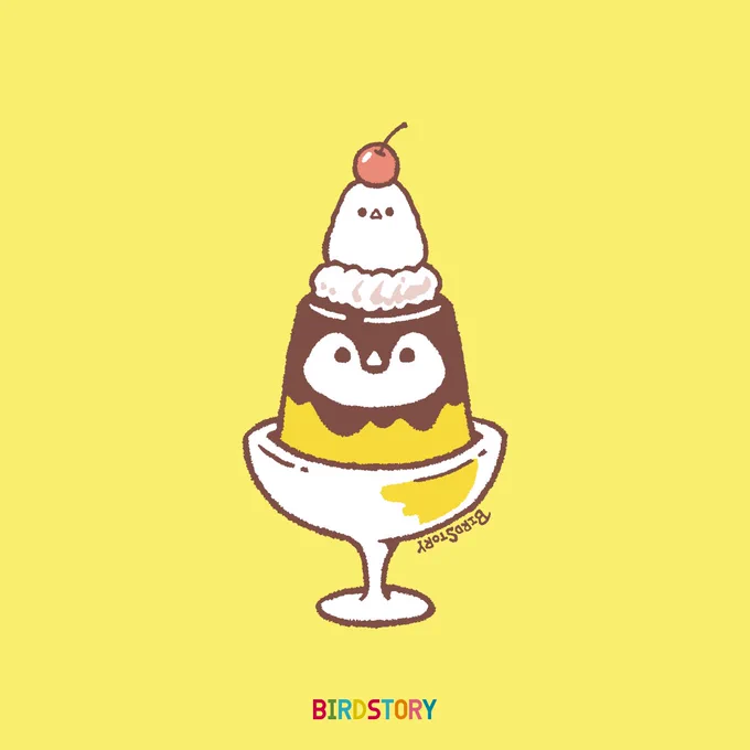 おはようございます。本日は3月12日、語呂合わせから、スイーツの日とのことです#BIRDSTORY #スイーツの日 #コウテイペンギン #シマエナガ 