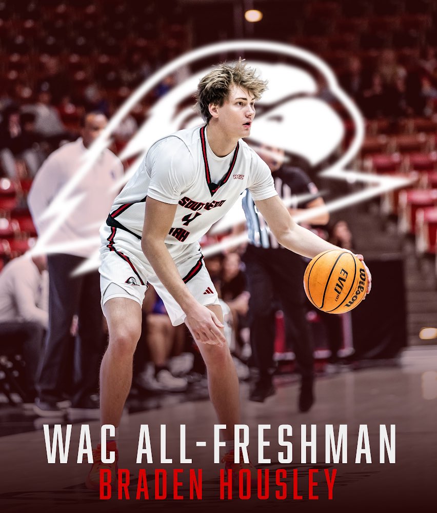 SUUBasketball's tweet image. Braden earns WAC All-Freshman Team Honors 🌟 

🗞️ : tinyurl.com/2p9d44b3

#TBirdNation ⚡️ #RaiseTheHammer