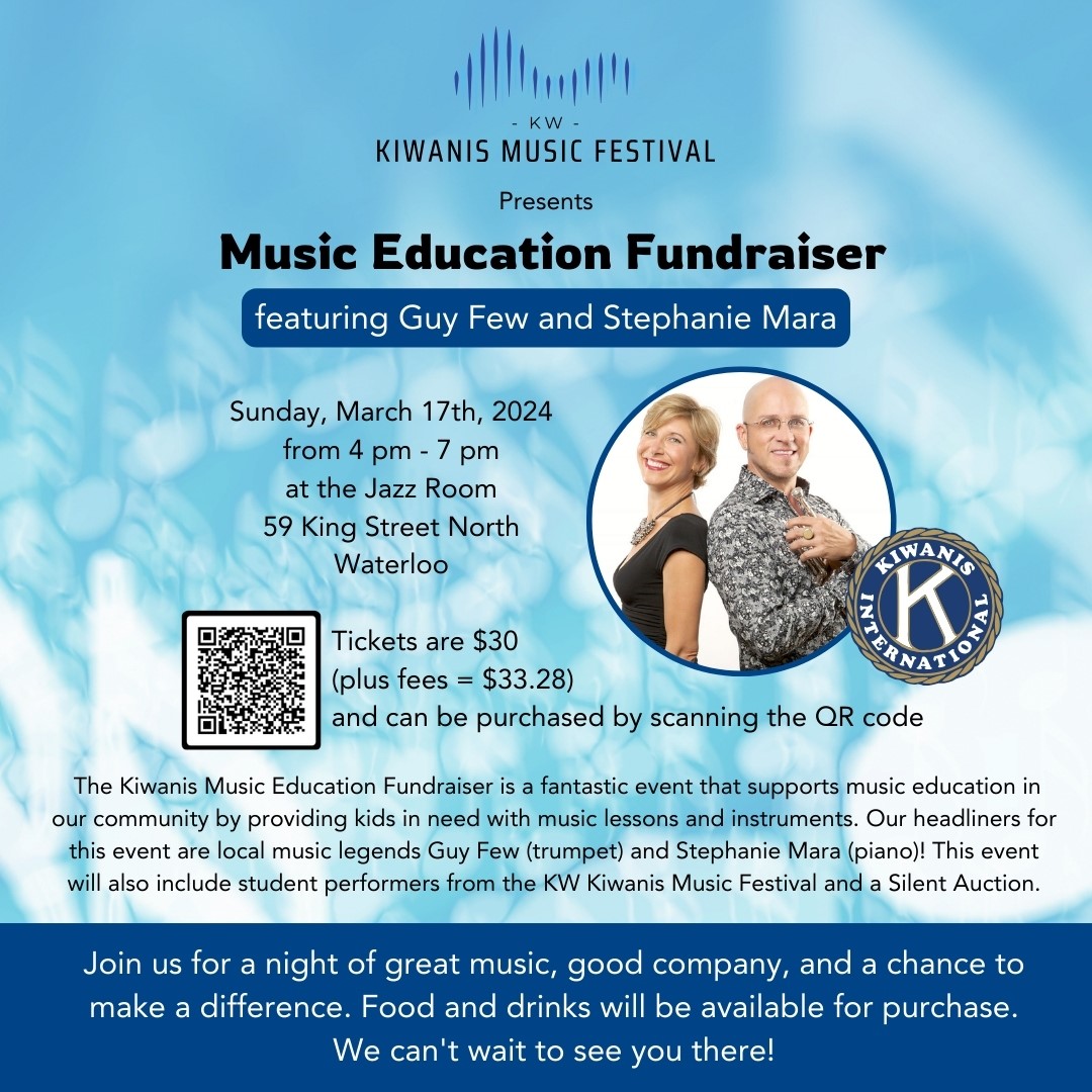 Come to the Jazz Room at The Heuther on March 17th and help make Music Education accessible to more kids & youth. Guy Few is an incredible musician and you won't be disappointed: #Waterloo #WatReg #Kitchener #WRArts #WRMusic  eventbrite.com/e/kiwanis-musi…