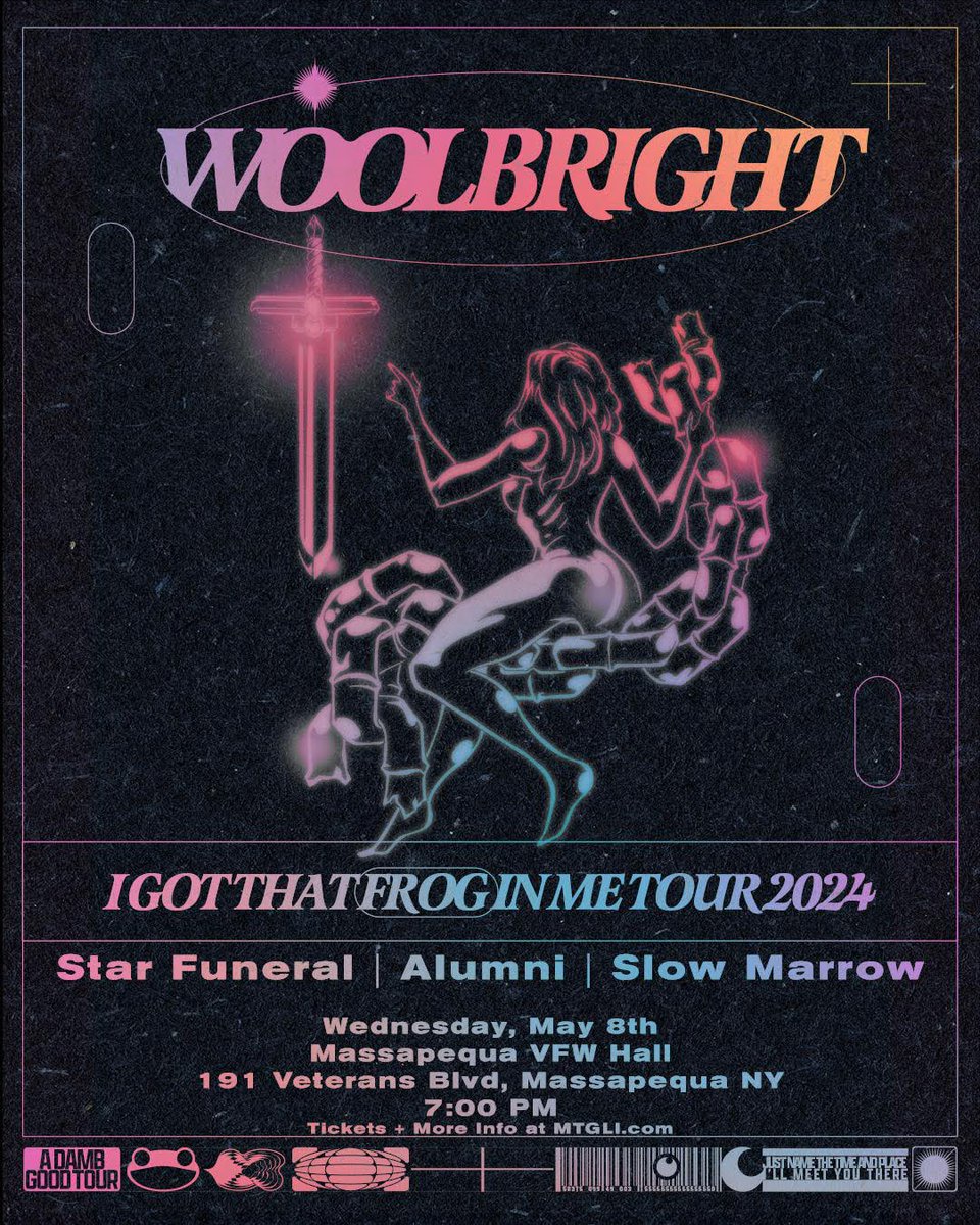 Alumni (The band who wrote Eddie Champagne) (@alumni_ny) on Twitter photo Got a cool one coming up with <a href="/star_funeral/">Star Funeral</a> <a href="/slowmarrow/">𝔰𝔩𝔬𝔴 𝔪𝔞𝔯𝔯𝔬𝔴</a> and <a href="/woolbrightband/">woolbright</a>
May 8th so be ready to rock and ball Got a cool one coming up with <a href="/star_funeral/">Star Funeral</a> <a href="/slowmarrow/">𝔰𝔩𝔬𝔴 𝔪𝔞𝔯𝔯𝔬𝔴</a> and <a href="/woolbrightband/">woolbright</a>
May 8th so be ready to rock and ball