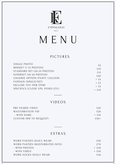 New tip menu! 💜  All payments made to https://t.co/0D1S67TaI6, DM before payment outlining your requests