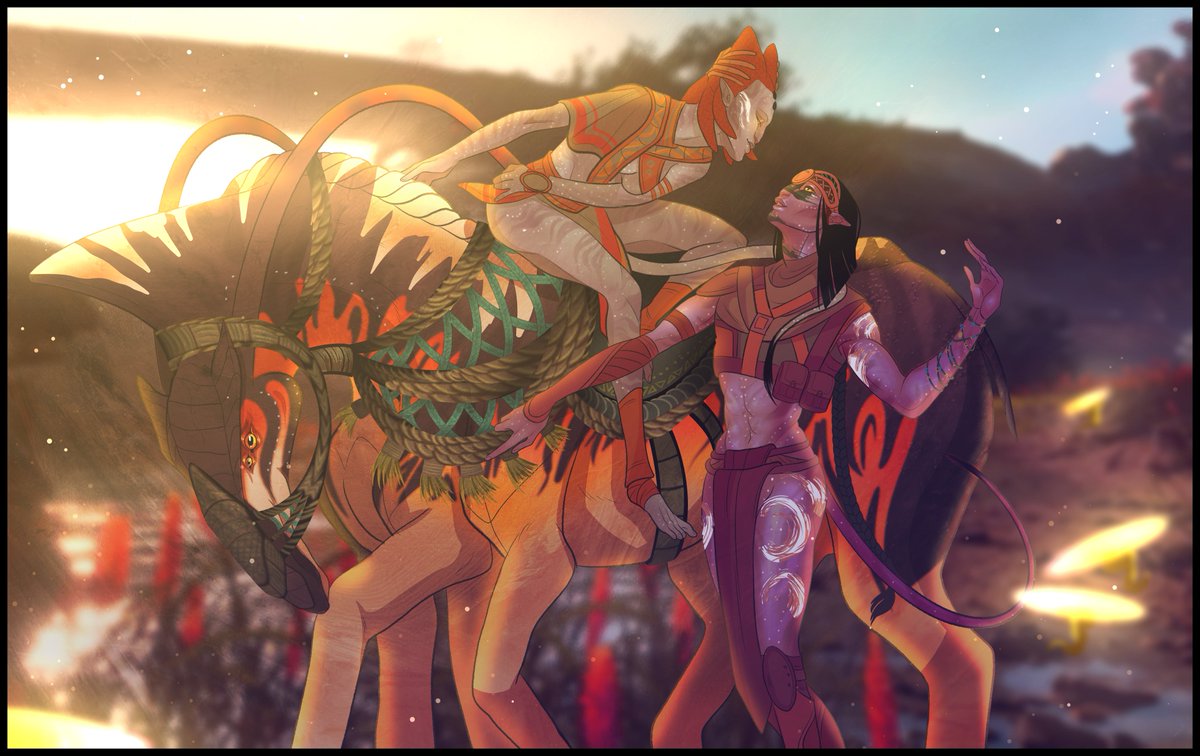Greeboba's tweet photo. Piece done for my good friend @hevalynn1 , i've been enjoying frontiers of pandora greatly! here's some Minang love with my friend's oc! 

#afop #commissionsopen #commissions #art #avatar #OCs https://t.co/OOtXUMuqbQ