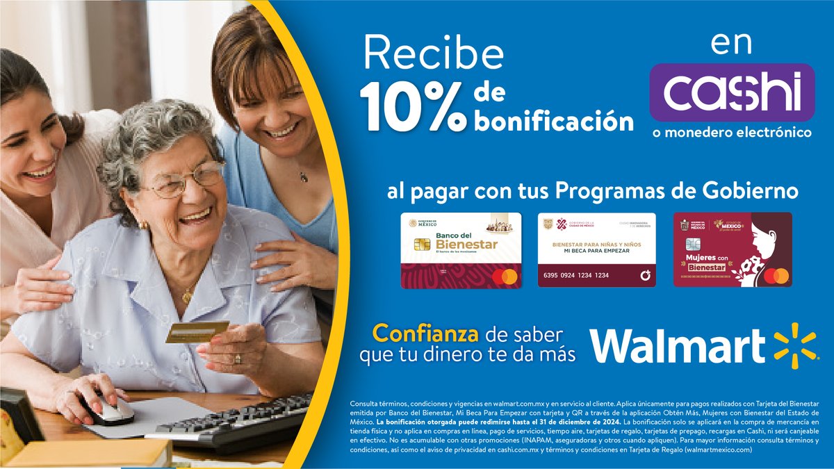 Recibe 10% de bonificación al pagar en tienda con tus programas de gobierno.