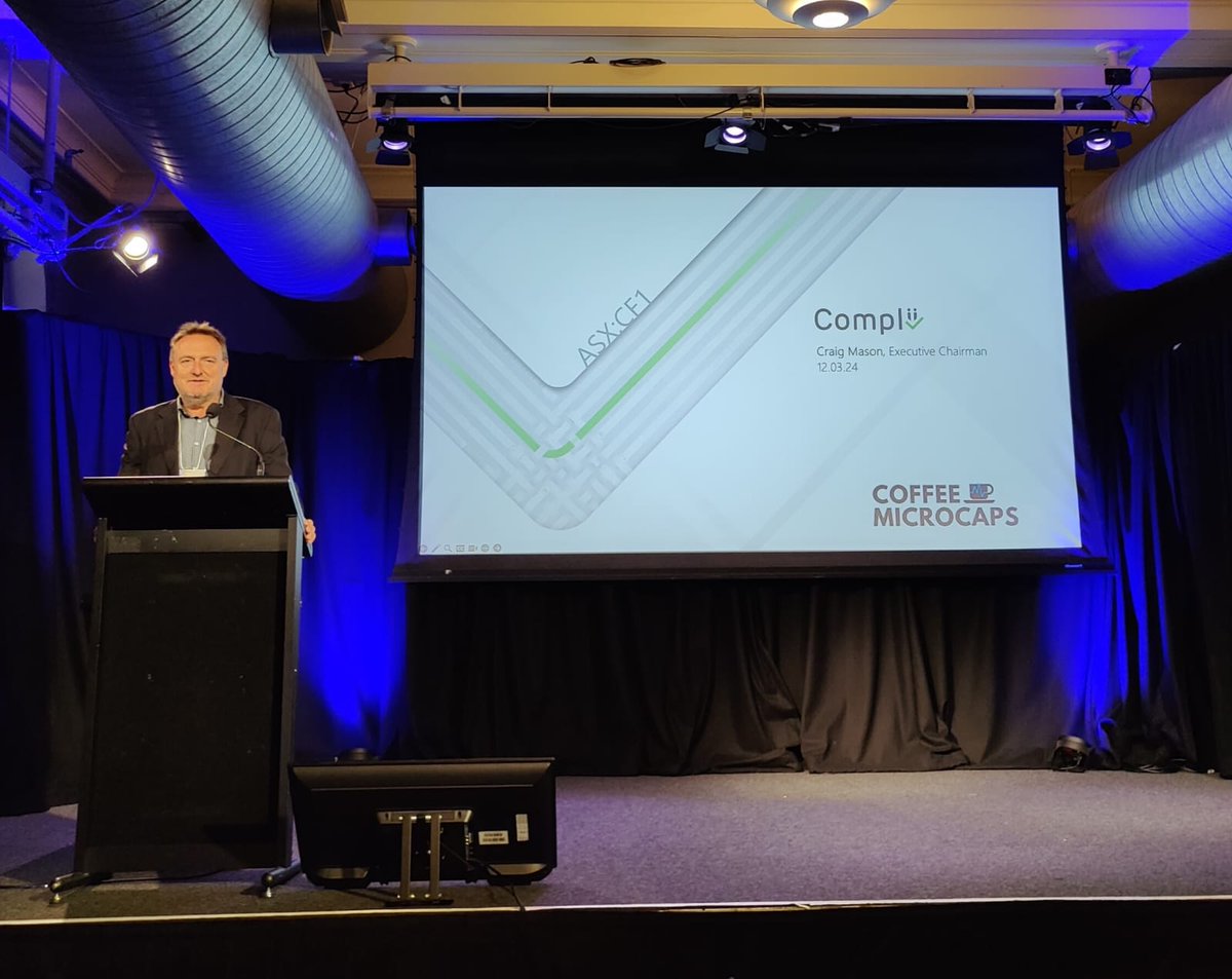 Complii Fintech Solutions (@complii_au) on Twitter photo Did you miss Craig Mason's presentation at Coffee Microcaps this morning?
Access the full presentation here and learn more about the breadth of the Complii Group's coverage and its fast-growing footprint: bit.ly/3IwBYs8
Contact investors@complii.com.au for any details. Did you miss Craig Mason's presentation at Coffee Microcaps this morning?
Access the full presentation here and learn more about the breadth of the Complii Group's coverage and its fast-growing footprint: bit.ly/3IwBYs8
Contact investors@complii.com.au for any details.
