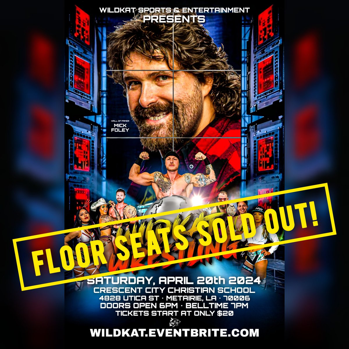 😱FLOOR IS ALREADY SOLD OUT‼️ Get your @WildKatSports tickets for April 20th NOW, before the rest are gone too! WILDKAT.EVENTBRITE.COM And make sure you get your Meet & Greet Pass to see the Hardcore Legend Mick Foley! 💋