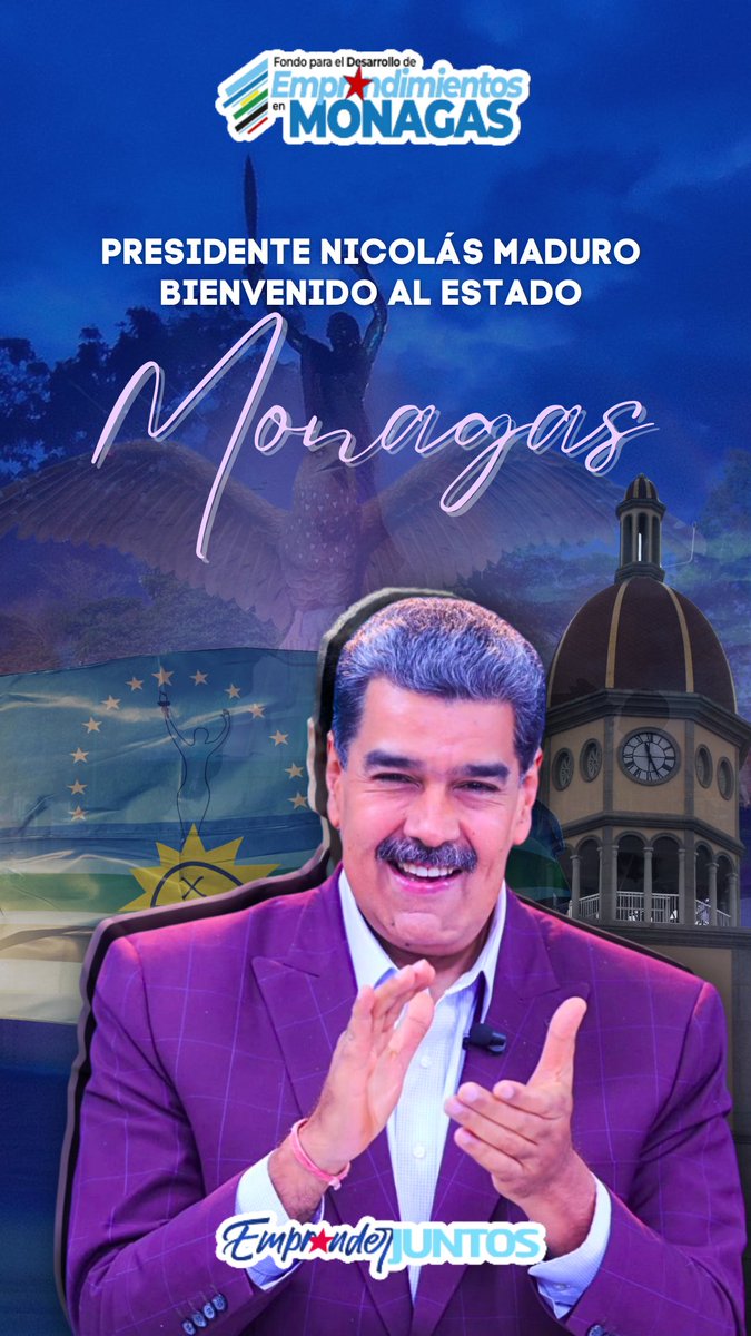 ¡Bienvenido a esta tierra de gracia y honor presidente <a href="/NicolasMaduro/">Nicolás Maduro</a>! Qué orgullo tenerlo en nuestra #MonagasDelAlma ❤️