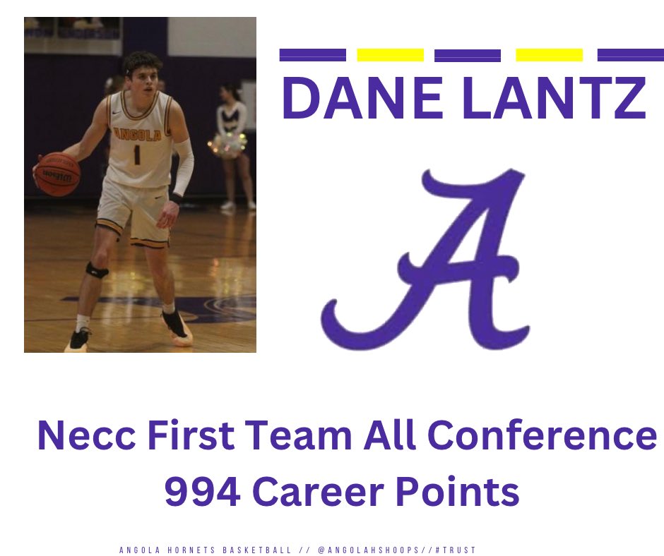 Angola Boys’ Basketball (@angolahshoops) on Twitter photo Congrats Dane Necc First Team All Conference, 994 Career Points we are so proud of you Dane!
#APRIDE #TRUST
<a href="/lantz_dane/">Dane Lantz</a> <a href="/SteveLantz1/">Angola Hornet Athletics</a> <a href="/AHSLantz/">Leslie Lantz</a> Congrats Dane Necc First Team All Conference, 994 Career Points we are so proud of you Dane!
#APRIDE #TRUST
<a href="/lantz_dane/">Dane Lantz</a> <a href="/SteveLantz1/">Angola Hornet Athletics</a> <a href="/AHSLantz/">Leslie Lantz</a>