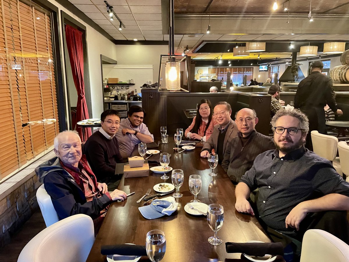 Great dinner with @zhigangsuo on his visit to @UMich and thanks to @DrJingTang for hosting him!