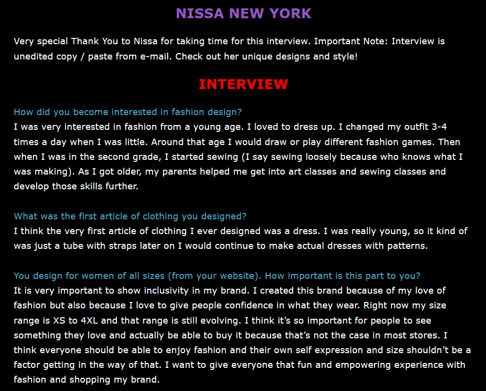 #firecityillusion #fashiondesigner #interview #nissa #newyork #fashion #nyc firecityillusion.com/fashion-design…