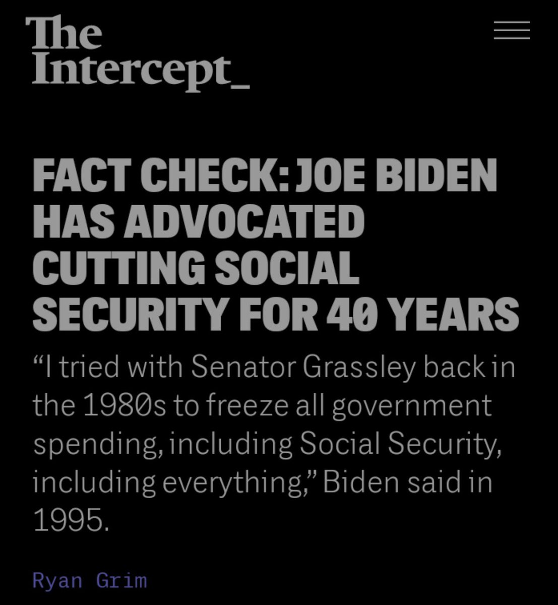 @JoeBiden BREAKING NEWS: @realDonaldTrump DID NOT say he was cutting Social Security and Medicare. He said he was going to cut WASTE AND FRAUD from the programs. You know, the things that keep Democrat voters. Do not believe all the Democrat talking heads who are turning his words…