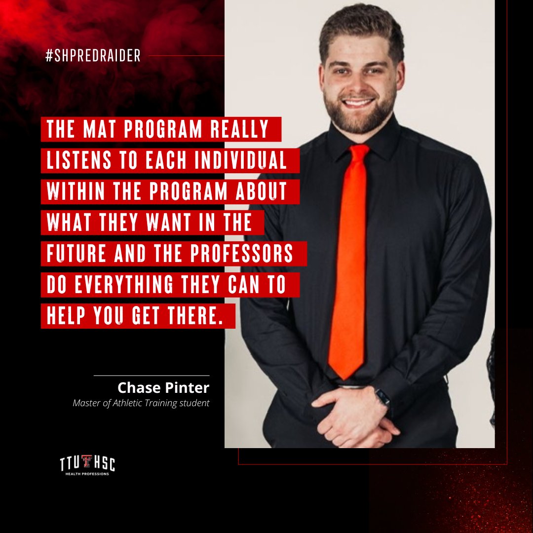 TTUHSC_SHP's tweet photo. Congratulations to Master of Athletic Training student Chase Pinter on his upcoming summer internship with the Las Vegas Raiders! "I really hope that I get the chance to make as many connections as I can while gaining as much knowledge as possible." #NATM2024 #SHPRedRaider https://t.co/6creYDlYwx