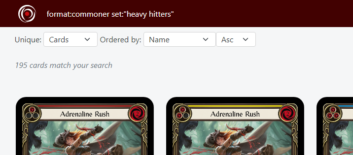 SpellvoidFAB's tweet photo. @Cryonicity That would be a good addition! In the meantime, you can always add "format:FORMATNAMEHERE" to the raw syntax of your searches to filter by whichever format you're interested in. https://t.co/qOcERoPGUI