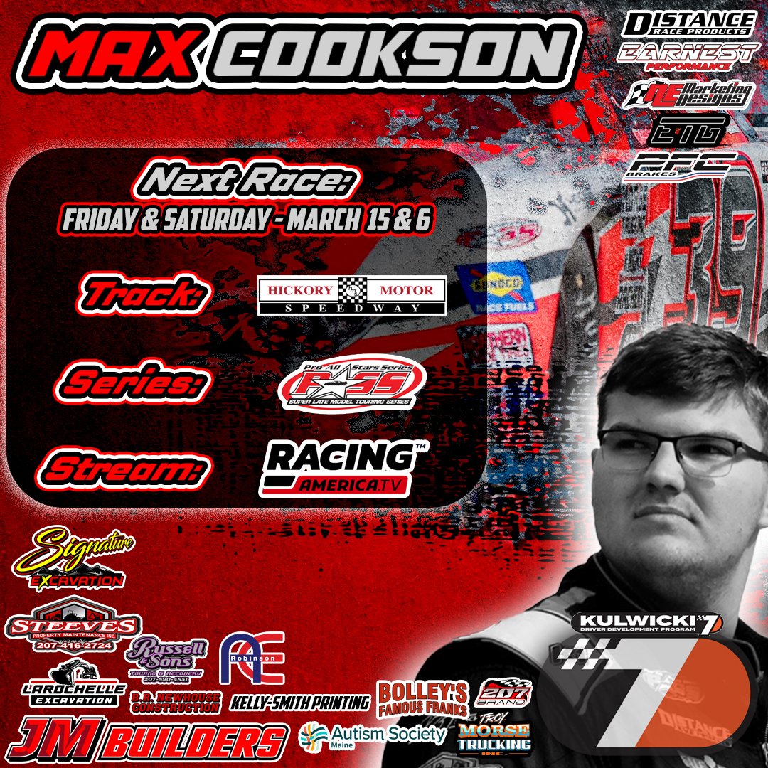 MaxJCookson's tweet image. Race week, a doubleheader of 150-lap events at Hickory Motor Speedway.

-Thursday open practice session. 
-Friday Qualifying at 5:30p
-Saturday Qualifying rolling at 3:30p

Stream live on Racing America Tv

Thank you to all our 2024 fans and supporters!!